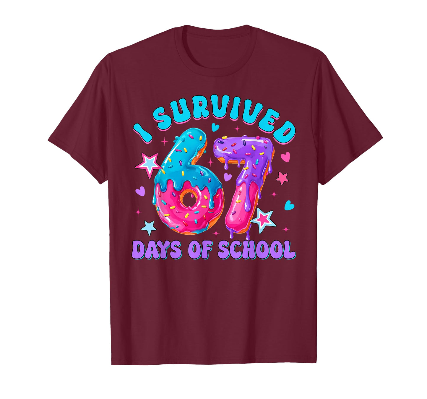 I Survived 67 Days of School Donut Drip Boy Girl Teacher T-Shirt