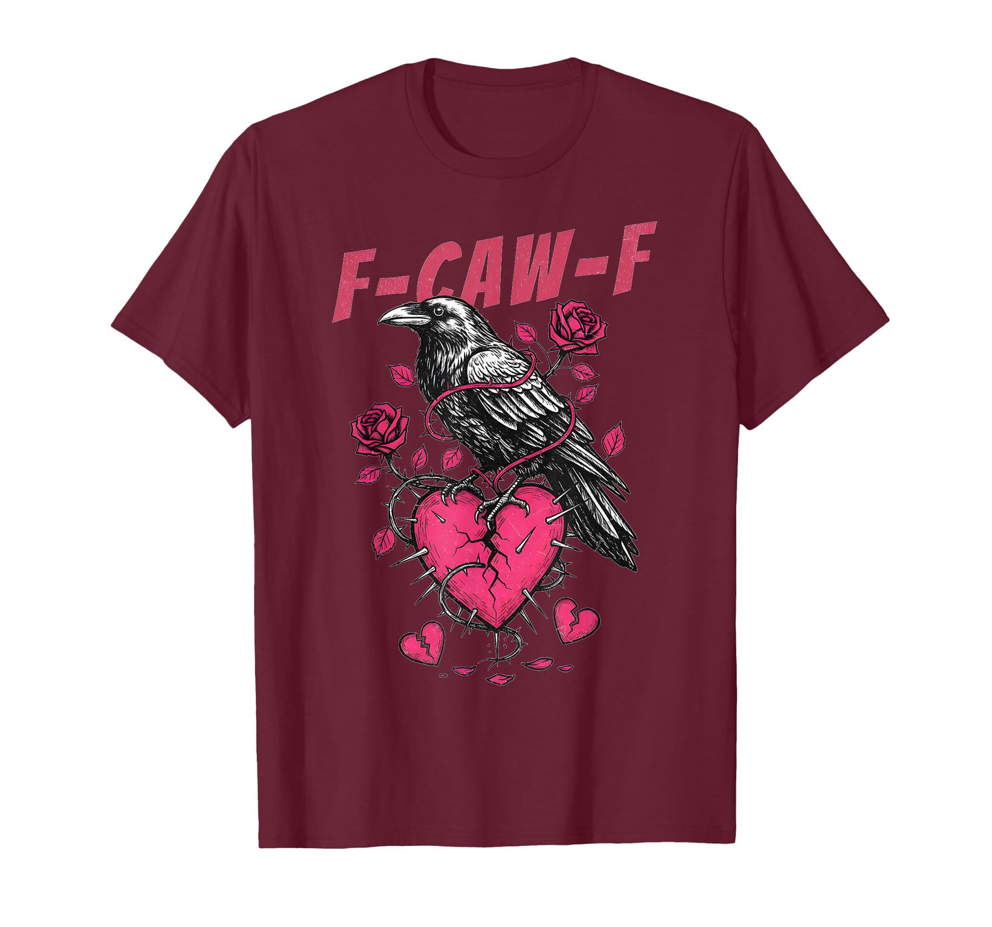 Funny Black Bird F-Caw-F Anti Valentines Day Single Humor T-Shirt