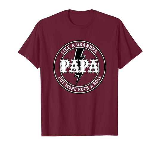 Dad Papa Like A Grandpa But More Rock & Roll, Funny DadPapa T-Shirt