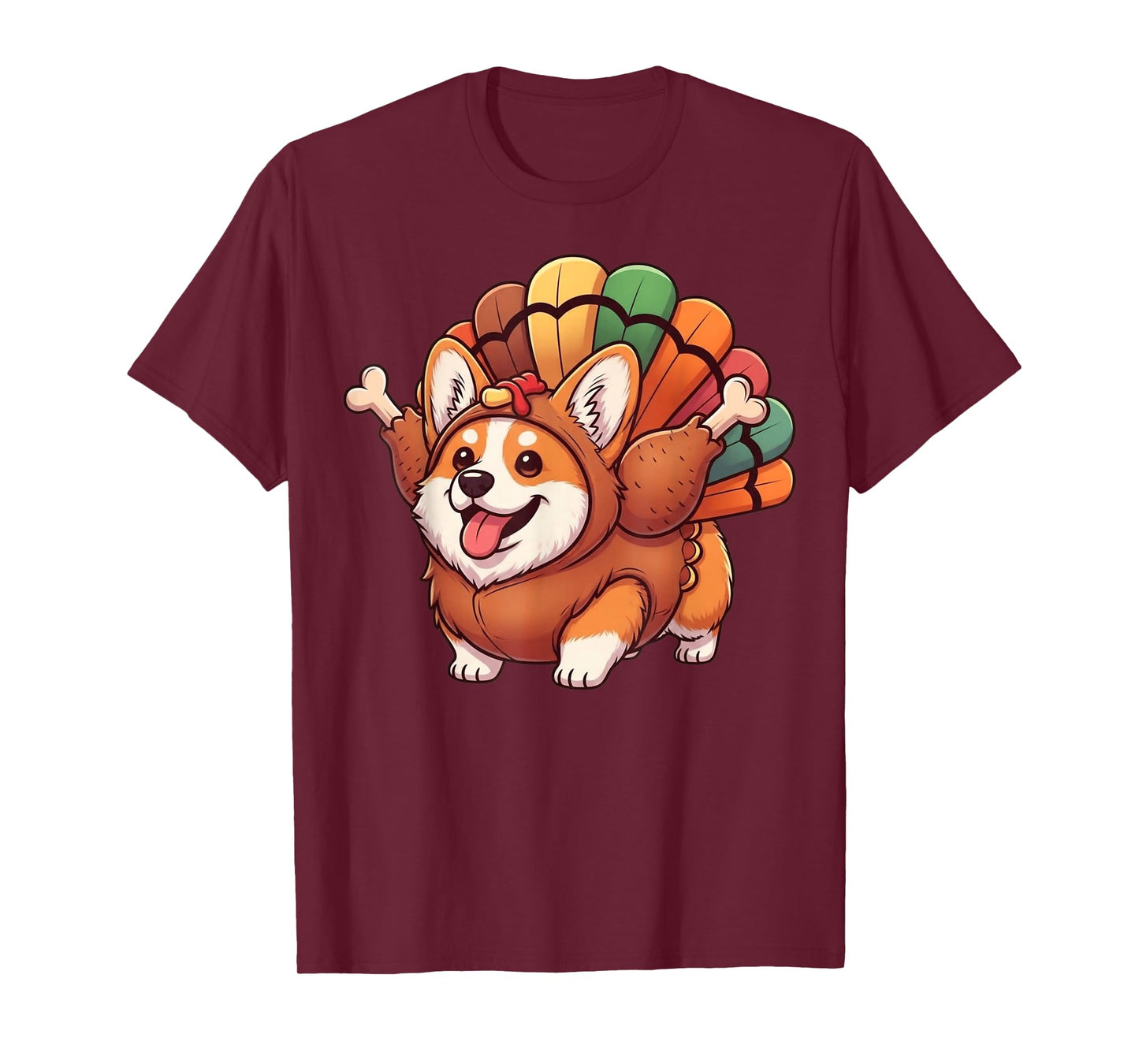Funny Corgi Turkey Costume Thanksgiving Dog T-Shirt