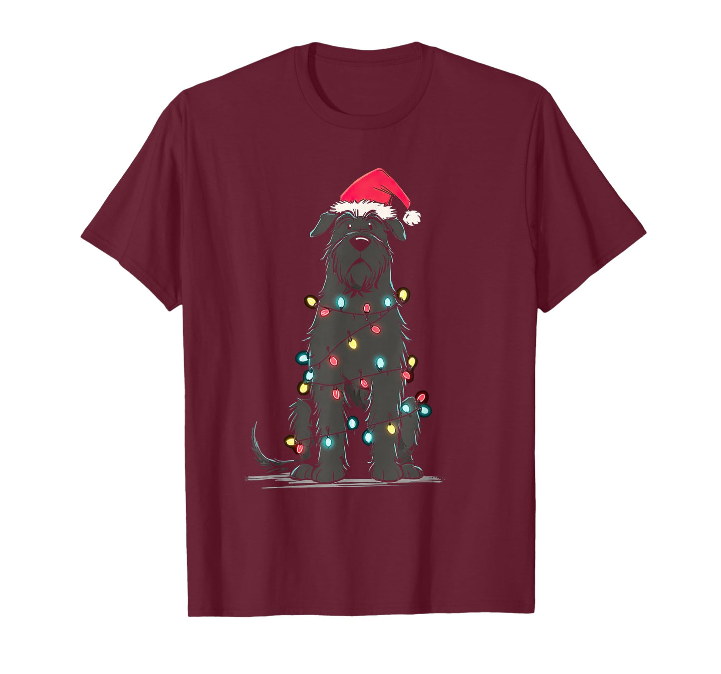 Funny Bouvier Des Flandres Christmas Graphics Dog Lights T-Shirt