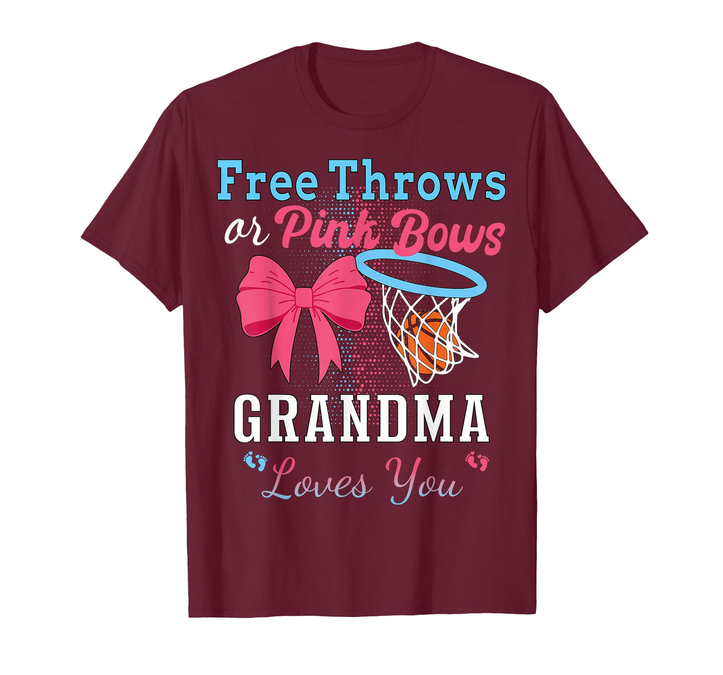 Basketball Free Throws Or Pink Bows Grandma Loves You T-Shirt