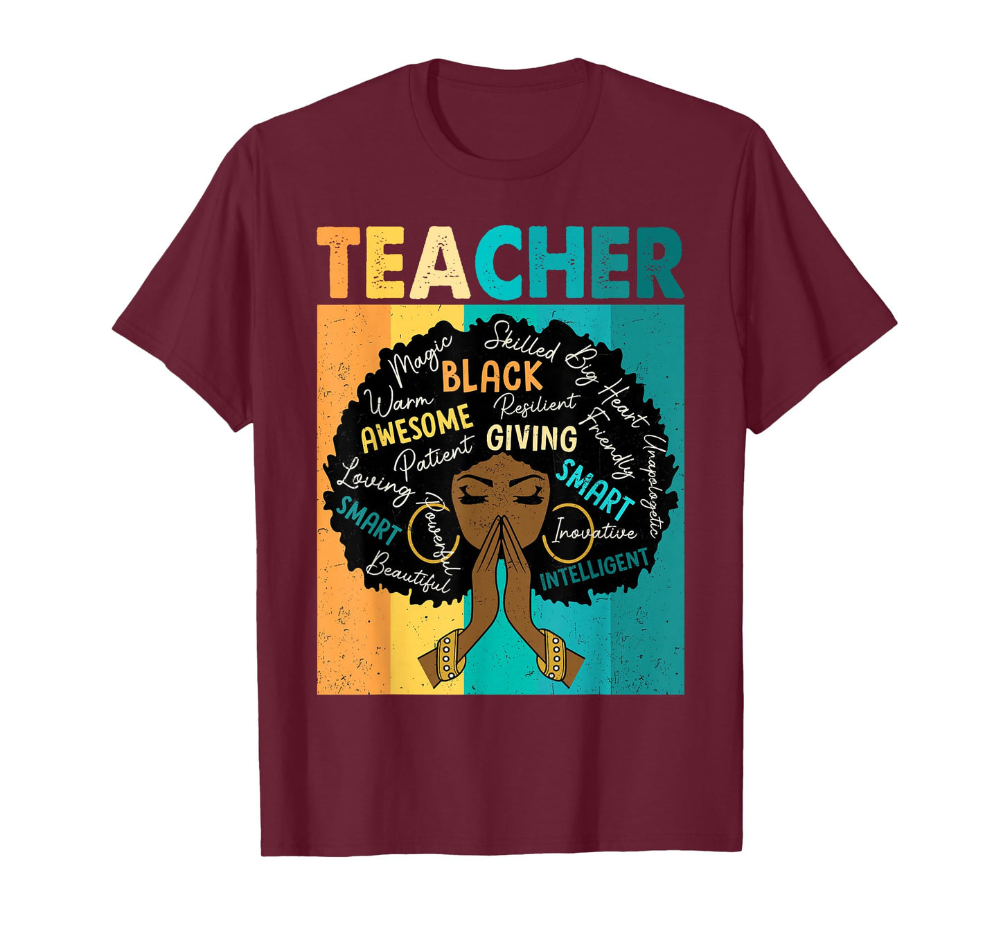 Black Teacher Magic Black History Month Afro Hair Melanin T-Shirt