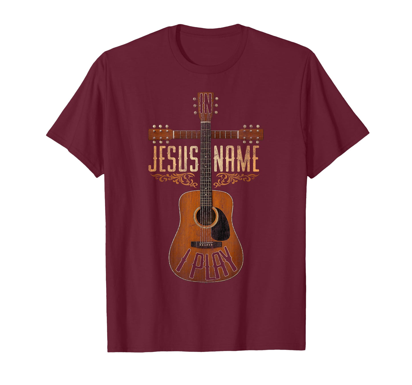 in Jesus Name I Play Christian Guitar Faith T-Shirt