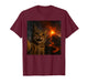 Funny Cat Selfie with Erupting Volcano Meme Sci-fi T-Shirt