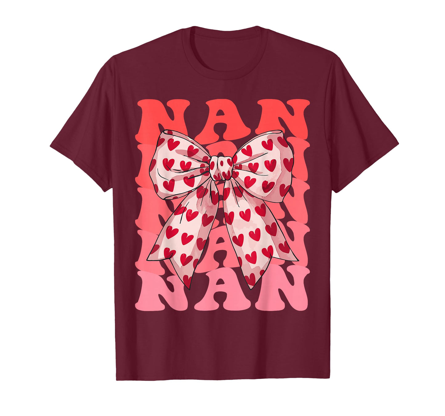 Coquette Bow NAN Name Aesthetic Women Mothers Day Design T-Shirt