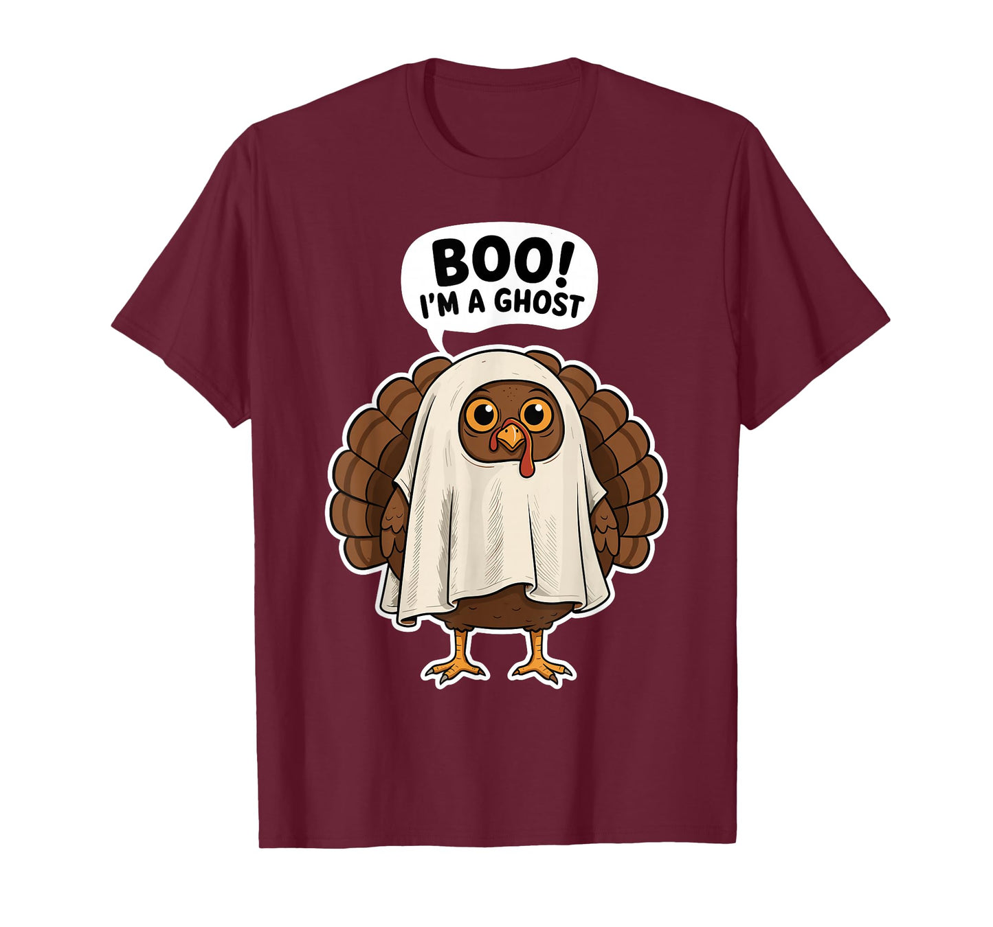 Thanksgiving Ghost Turkey Disguise Funny Halloween T-Shirt