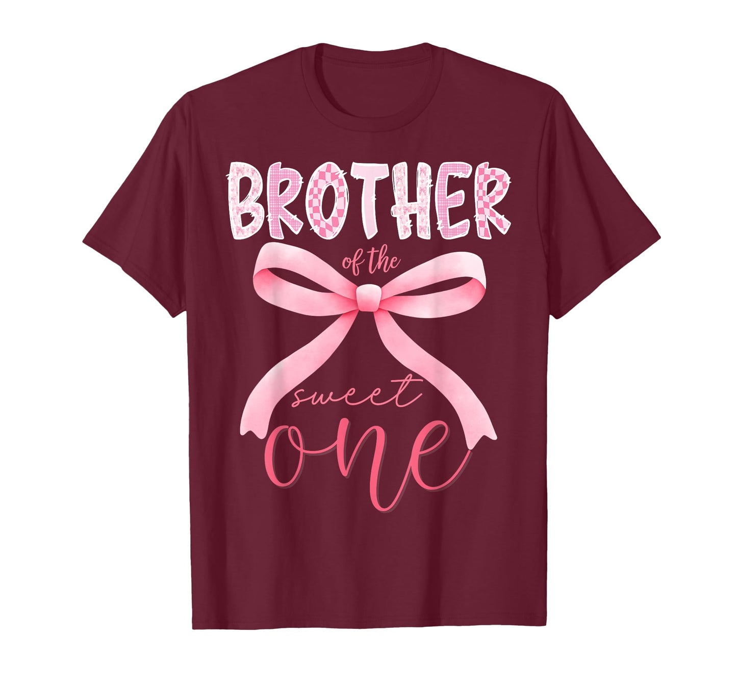 Brother of The Sweet One Pink Coquette Bow 1st Birthday Girl T-Shirt