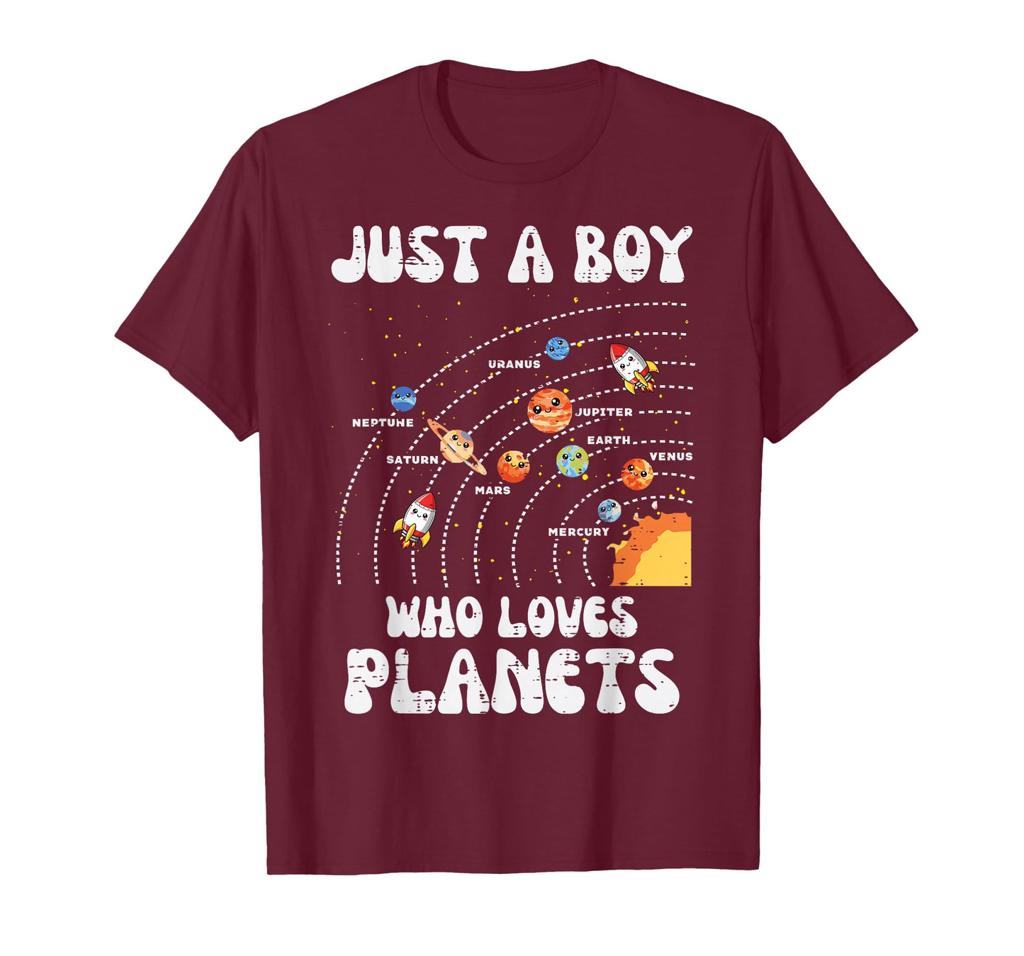 Just A Boy Who Loves Planets Space Galaxy Boys Kids Toddler T-Shirt