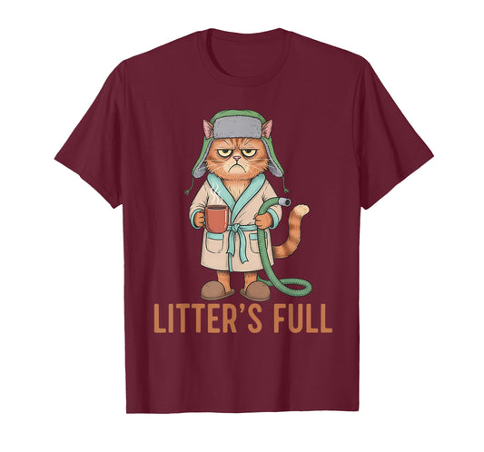 Funny Litter’s Full Cat Parody Cute Cat Lover Christmas Xmas T-Shirt