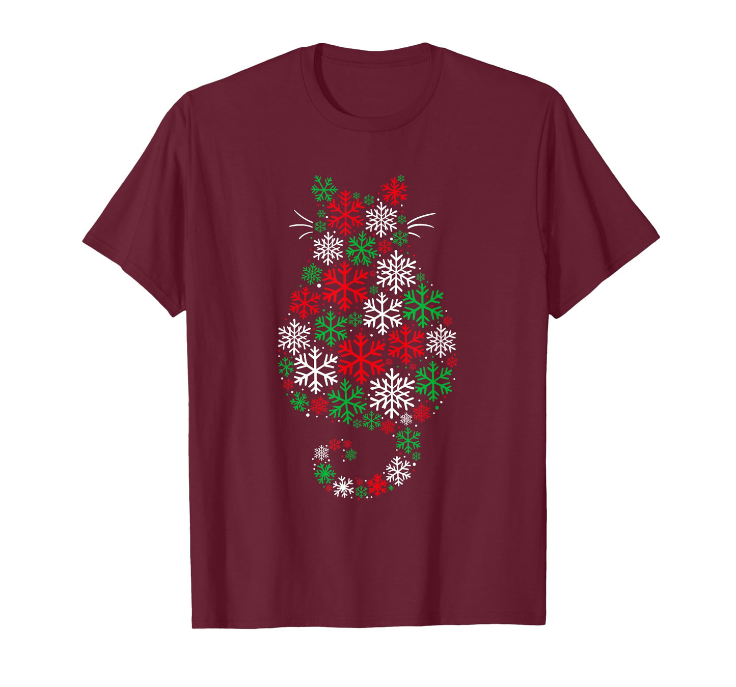 Cat Christmas Minimalist Men Women Kids Funny Cat T-Shirt