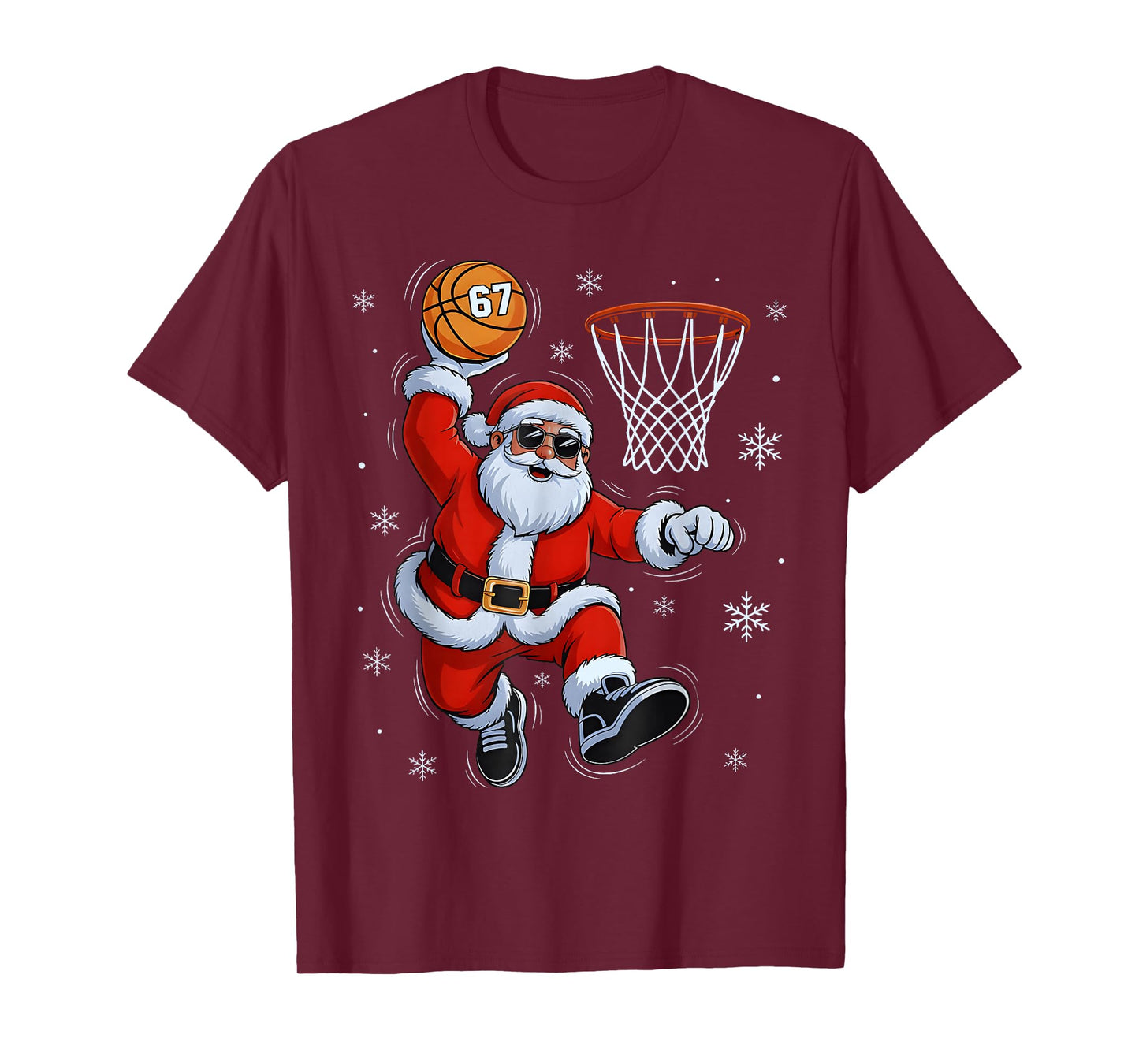 Funny Basketball Santa 67 Christmas Xmas Pajamas Boys T-Shirt