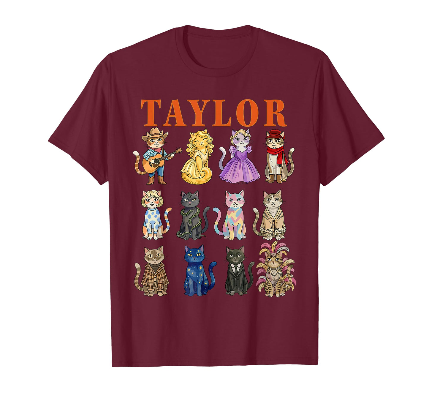 Taylor Groovy Name Cat 80's Vintage Birthday Girls T-Shirt
