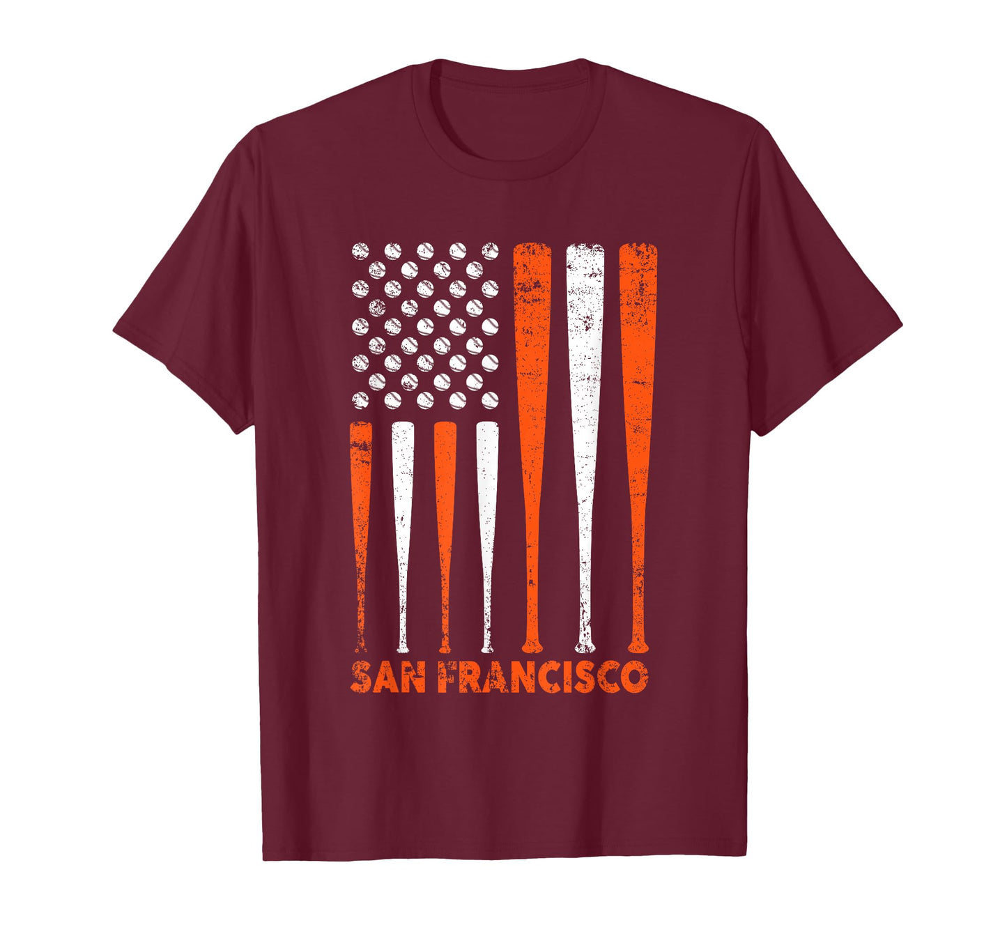 San Francisco Flag Vintage Baseball Gift for Men Women Kids T-Shirt