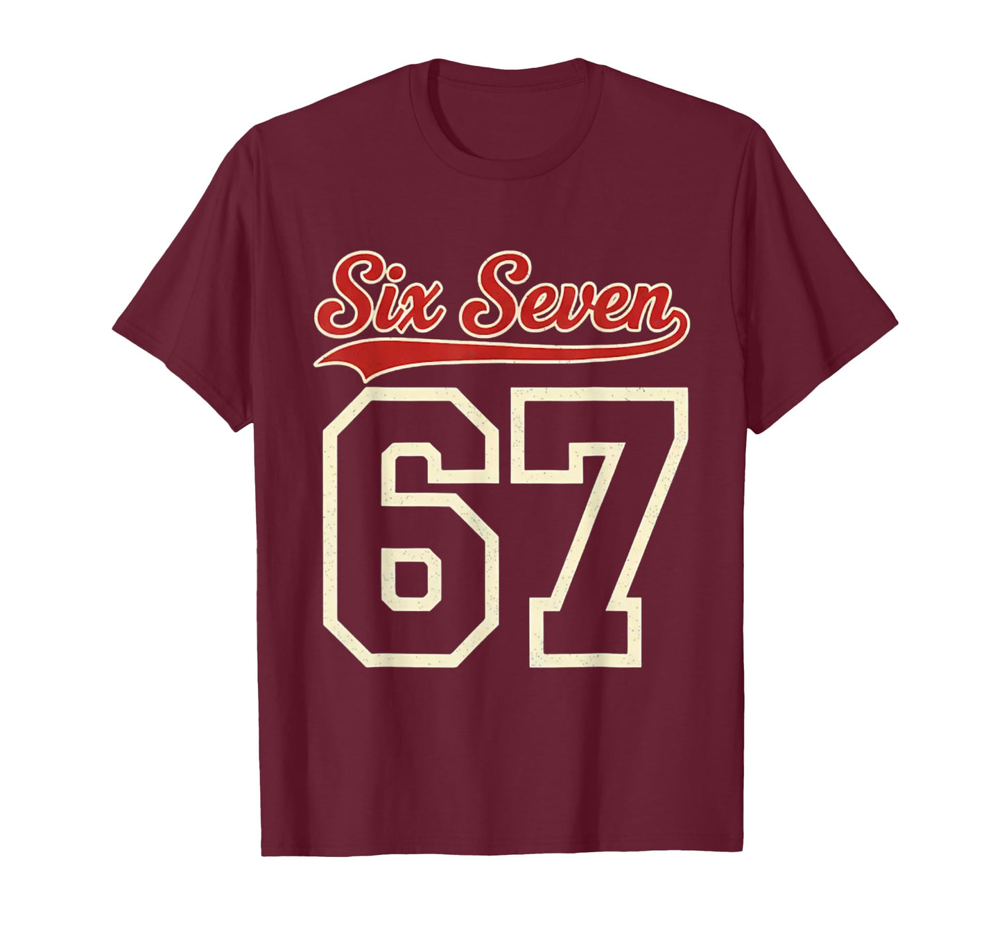 Vintage Six Seven 67 Meme Retro 6 7 Number T-Shirt