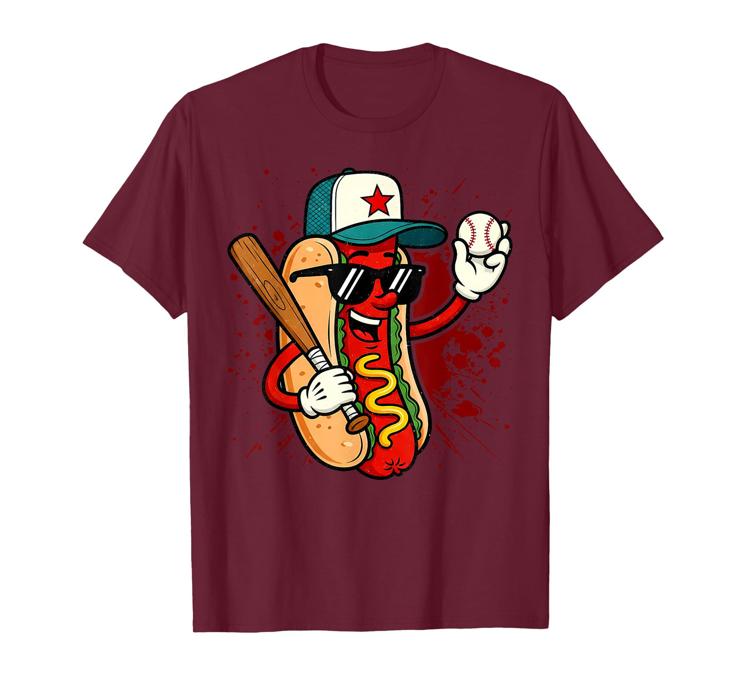 Retro Vintage Baseball Hot Dogs - Funny T-Shirt
