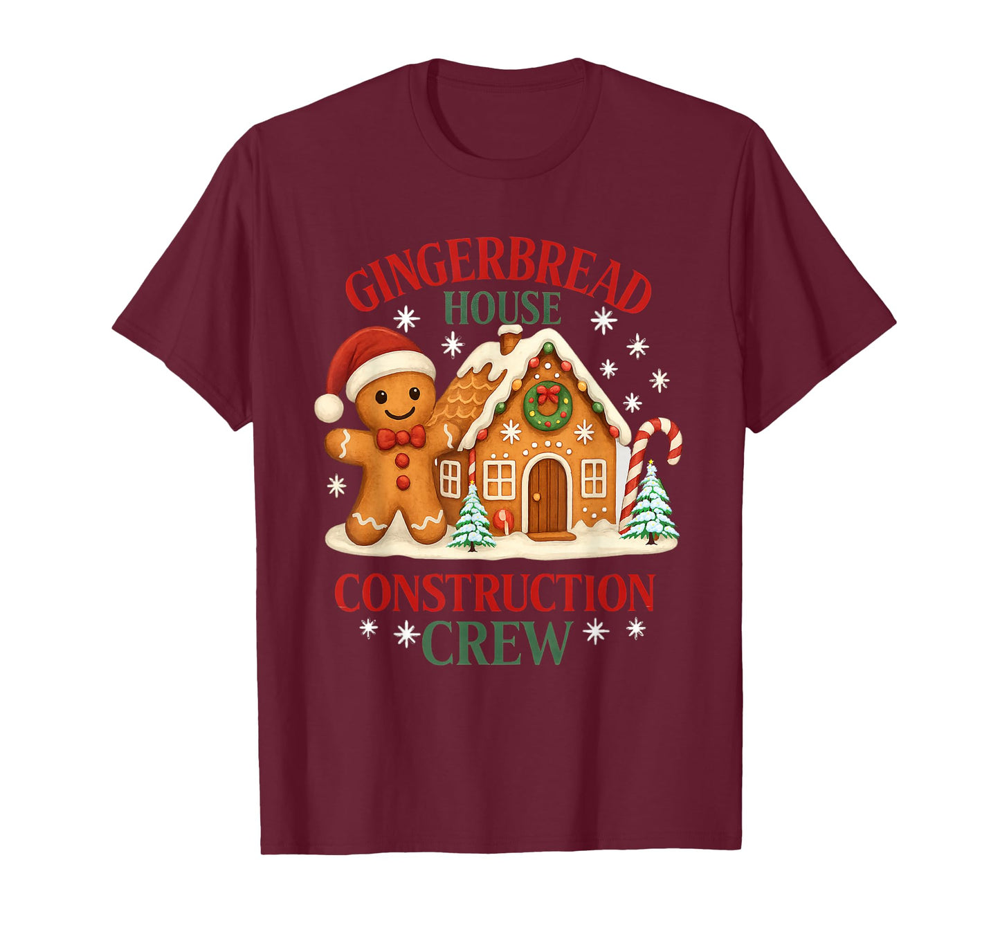 Gingerbread House Construction Crew Christmas Holiday Tee T-Shirt