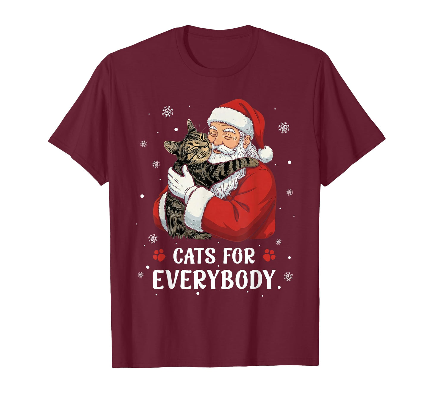 Cats for Everybody Santa Christmas Funny Cat Xmas Women Kids T-Shirt