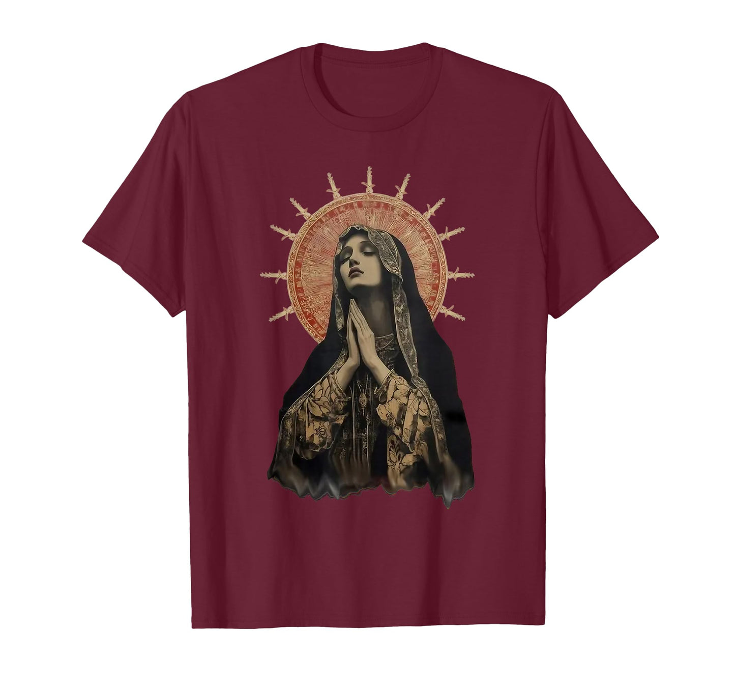 Stained Glass Madonna Prayer Faith T-Shirt