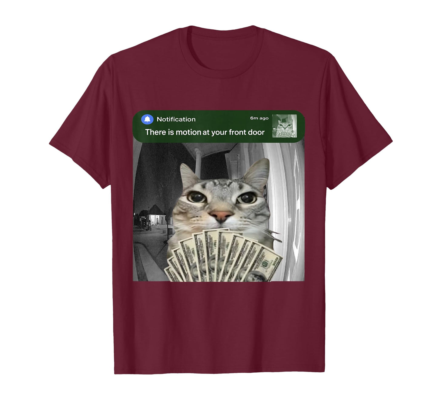 There is Motion at Your Front Door Funny Cat Motion Meme T-Shirt