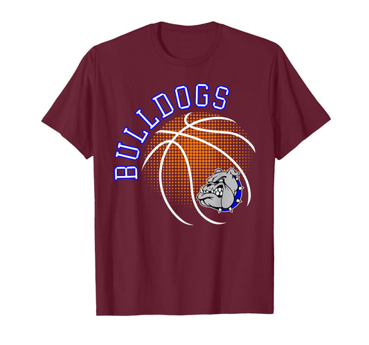 Bulldogs Basketball Sport Mascot Blue Bulldog Pride Game Day T-Shirt