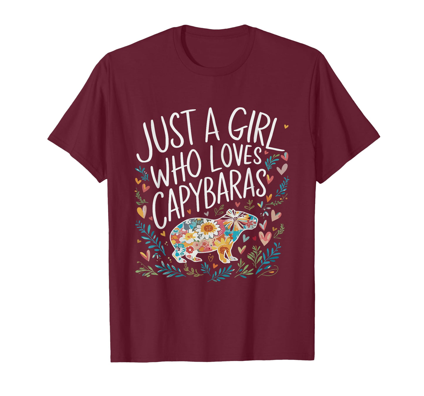 Cute Just A Girl Who Loves Capybaras Men Women Girls T-Shirt