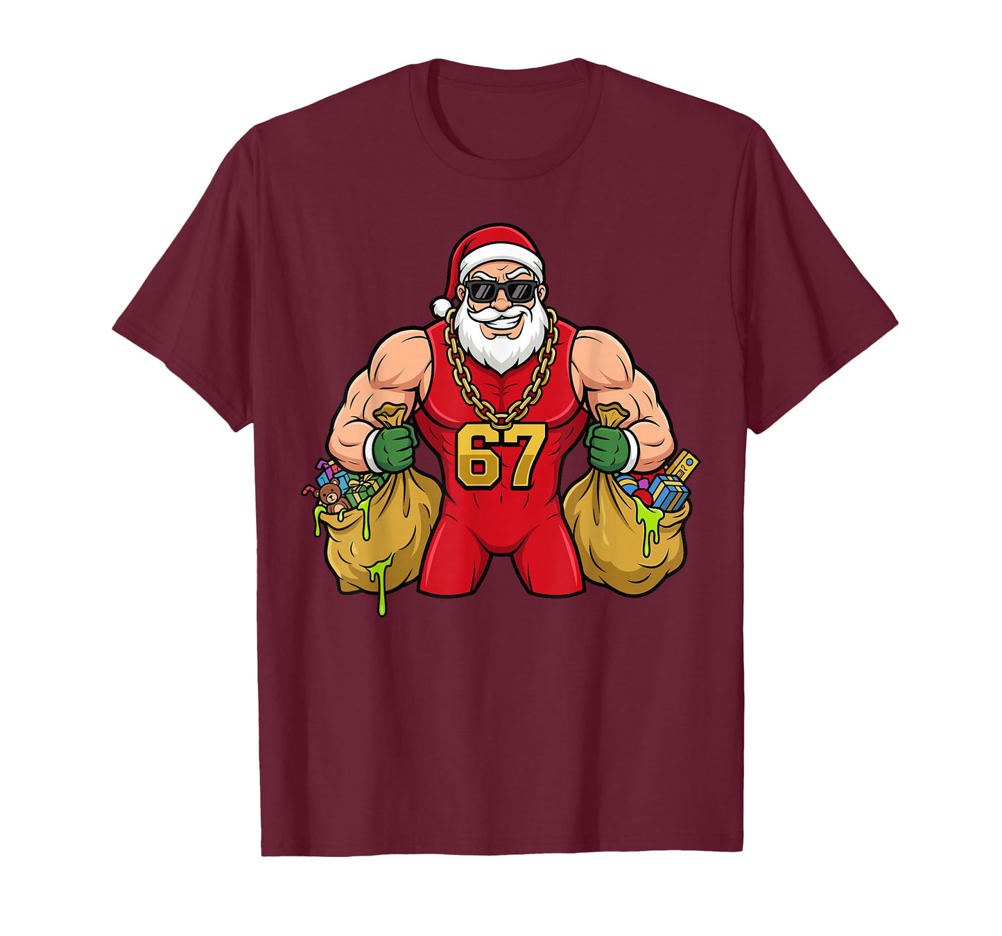 Buff Santa 67 Drip Funny Christmas Meme T-Shirt
