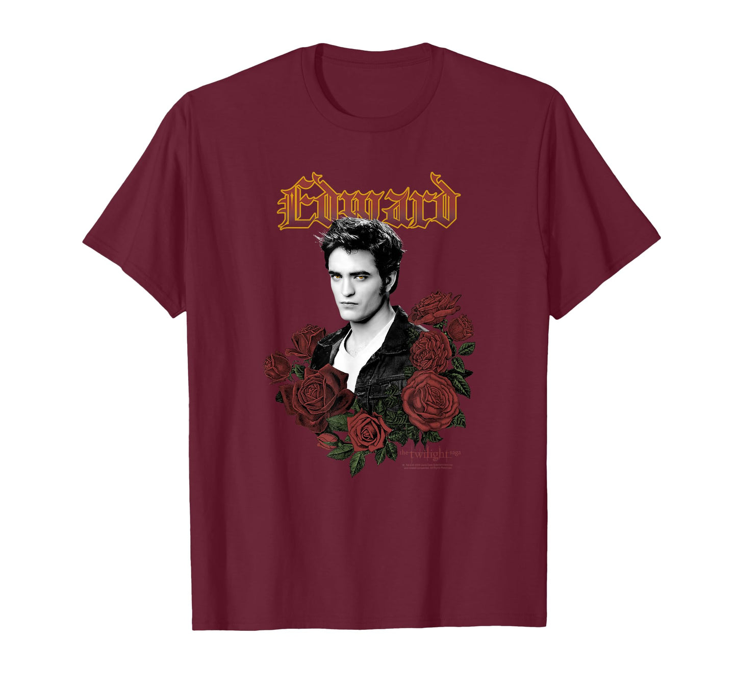 Twilight Edward Gothic Print with Roses Vintage Movie T-Shirt