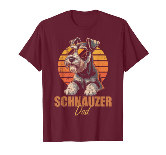 Retro Miniature Schnauzer Dad Funny Vintage Dog Lovers T-Shirt