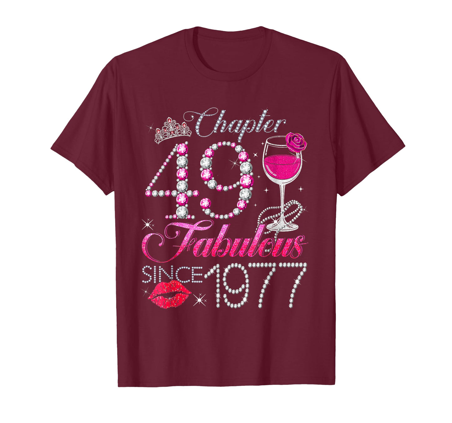 Chapter 49 Fabulous Since 1977 49th Birthday Queen Diamond T-Shirt