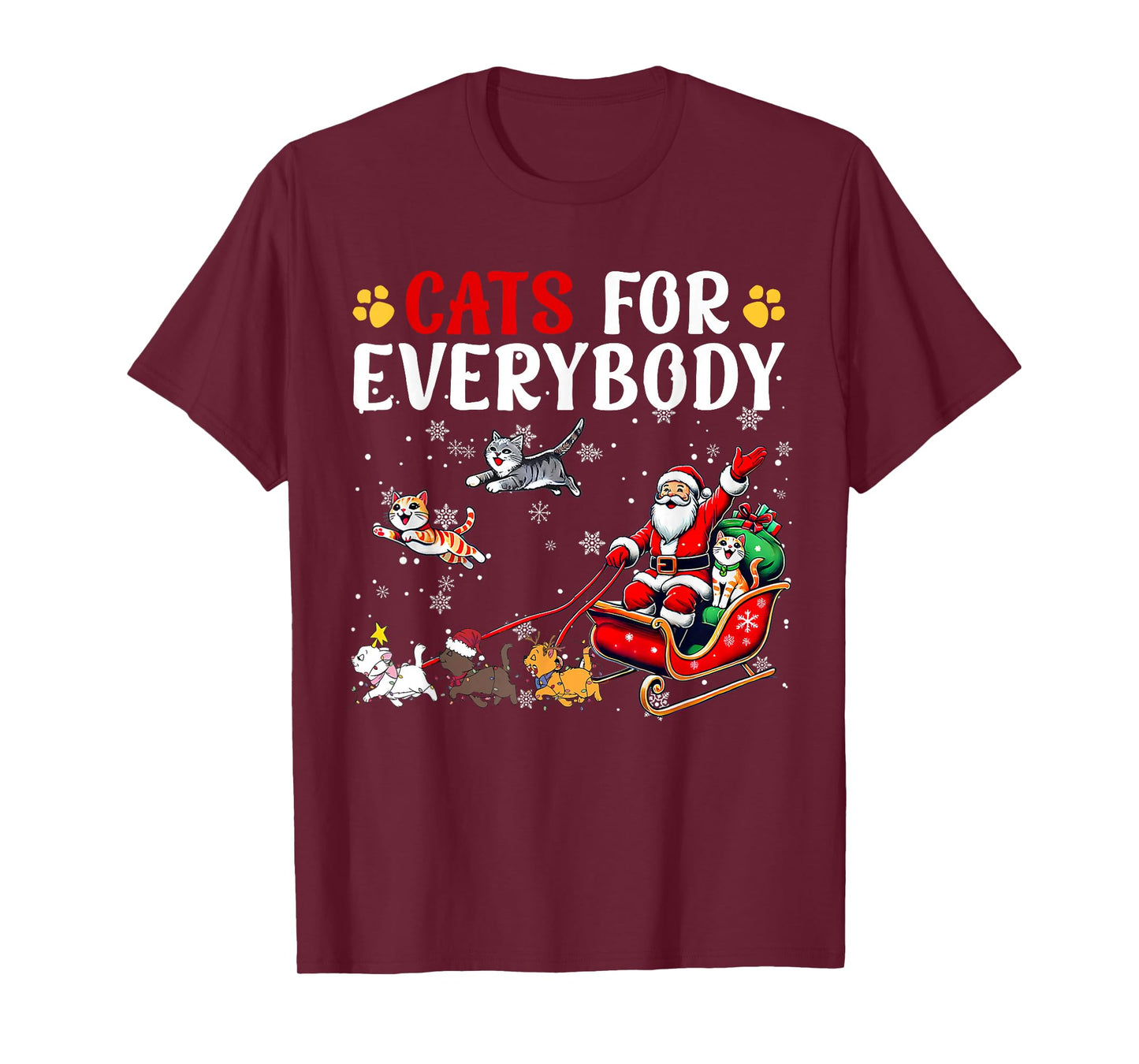 Cats for Everybody Christmas Cat Funny Xmas Men Women Santa T-Shirt