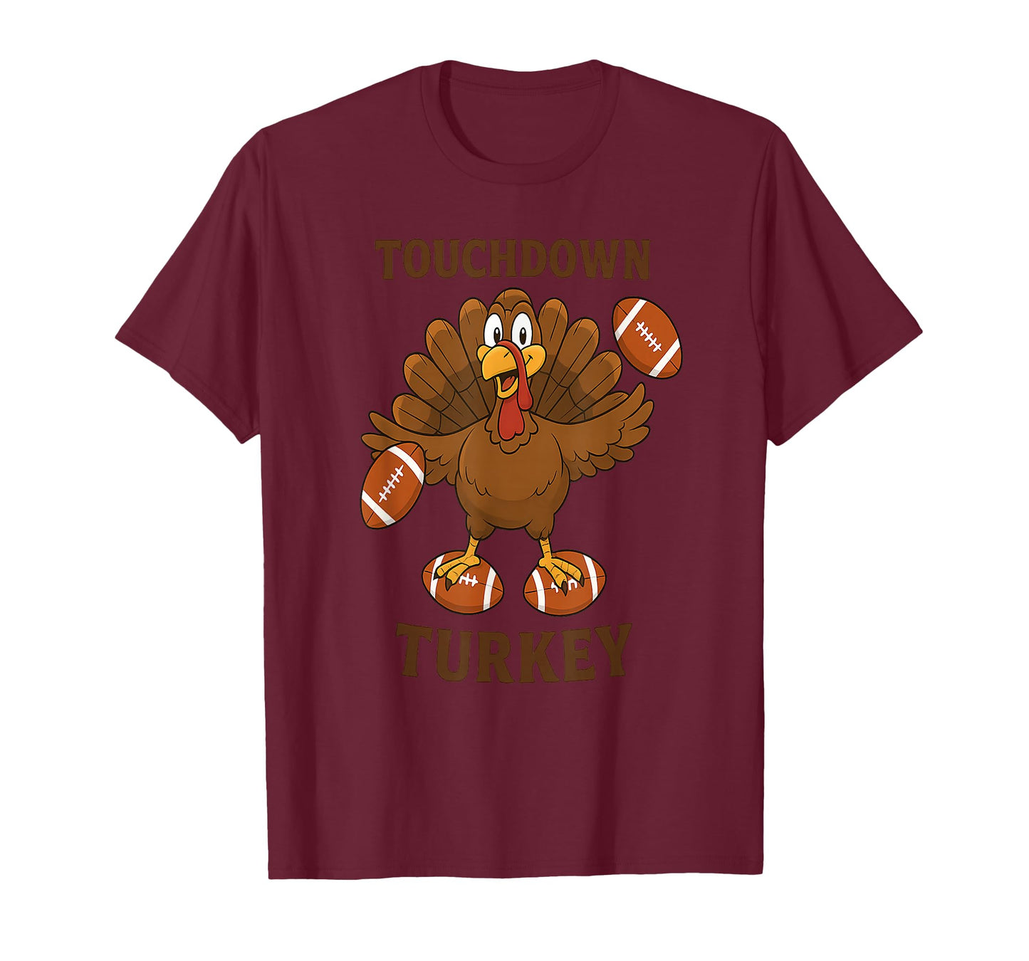 Funny Thanksgiving Football Touchdown Turkey T-Shirt