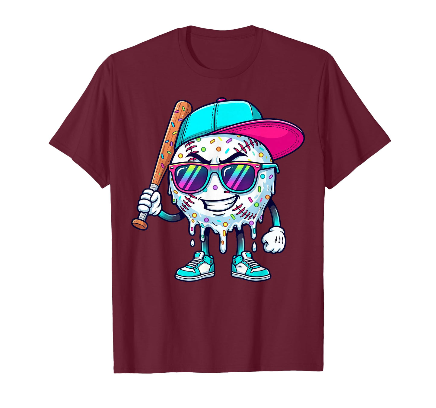 Youth Baseball Drip Ice Cream T-Shirt