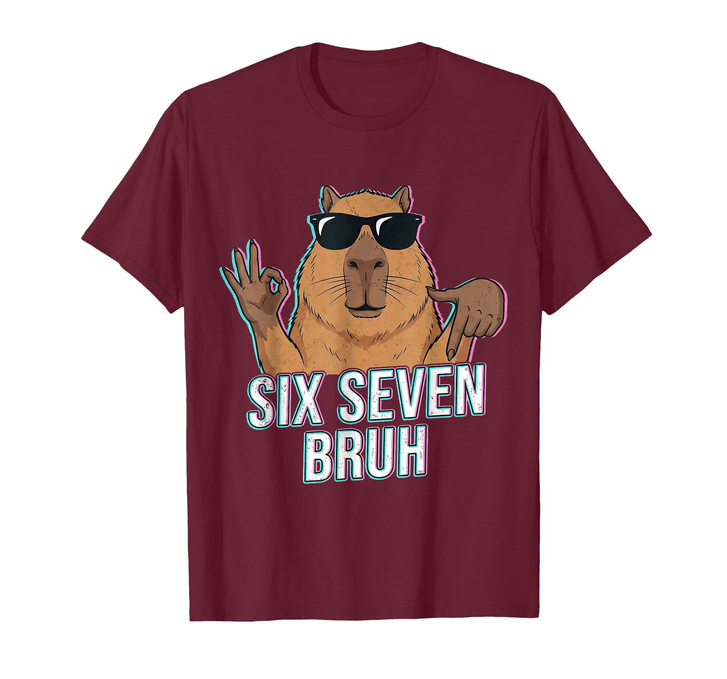 Six Seven Bruh Capybara 67 Boys Teens Kids Animals Lover 6 7 T-Shirt