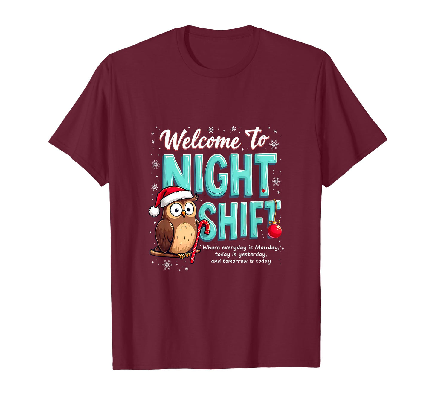 Funny Christmas Nurse ICU Santa Silent Night Groovy ER CNA T-Shirt