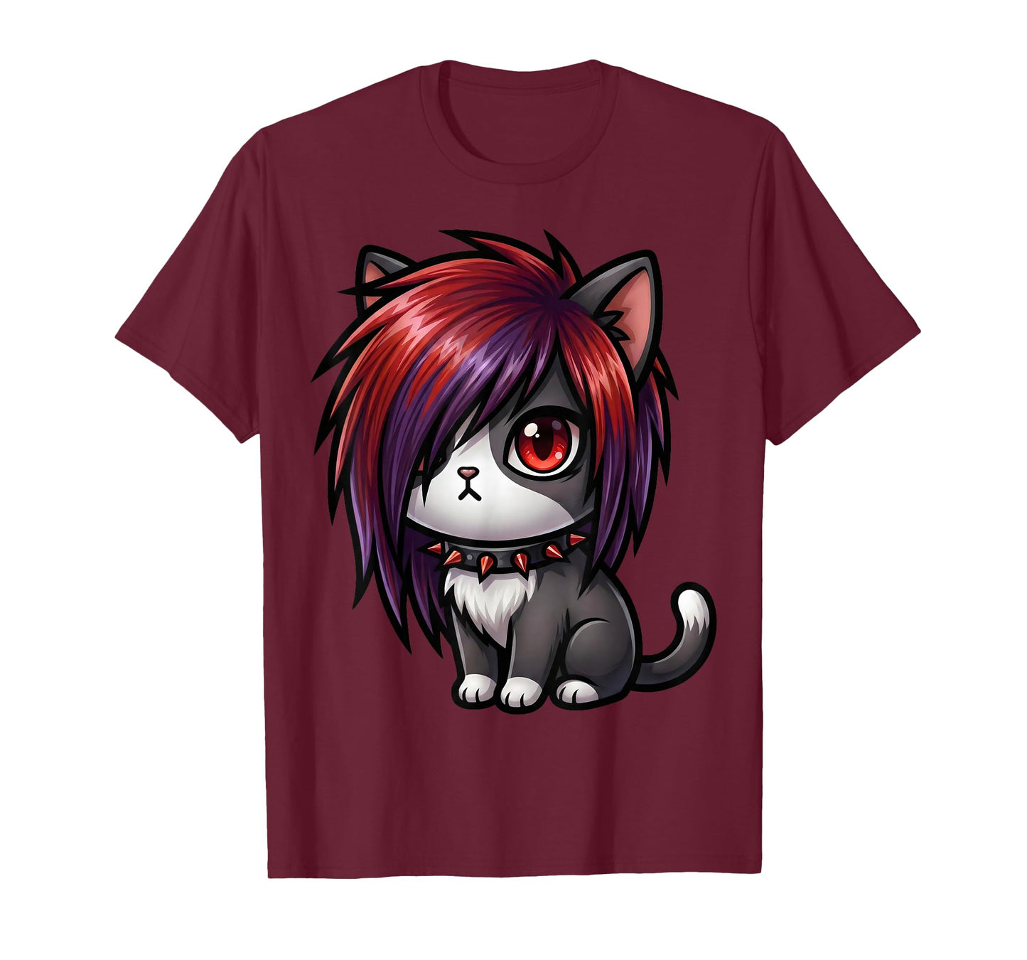 Funny Cat Goth Girl Emo Gothic Kitty Kawaii Kids Boys T-Shirt