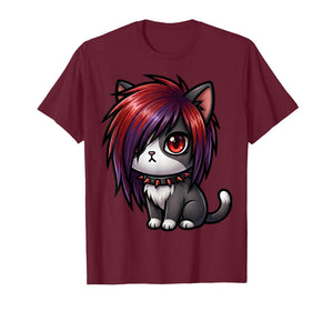 Funny Cat Goth Girl Emo Gothic Kitty Kawaii Kids Boys T-Shirt