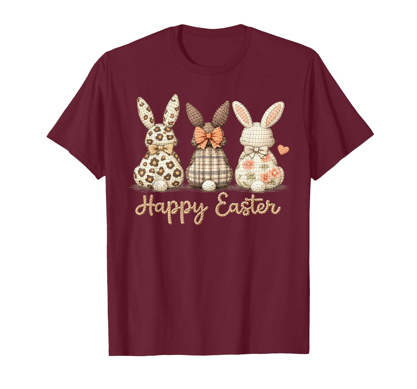 Happy Easter Cute Bunny Trio Spring Farmhouse Art Women Girl T-Shirt