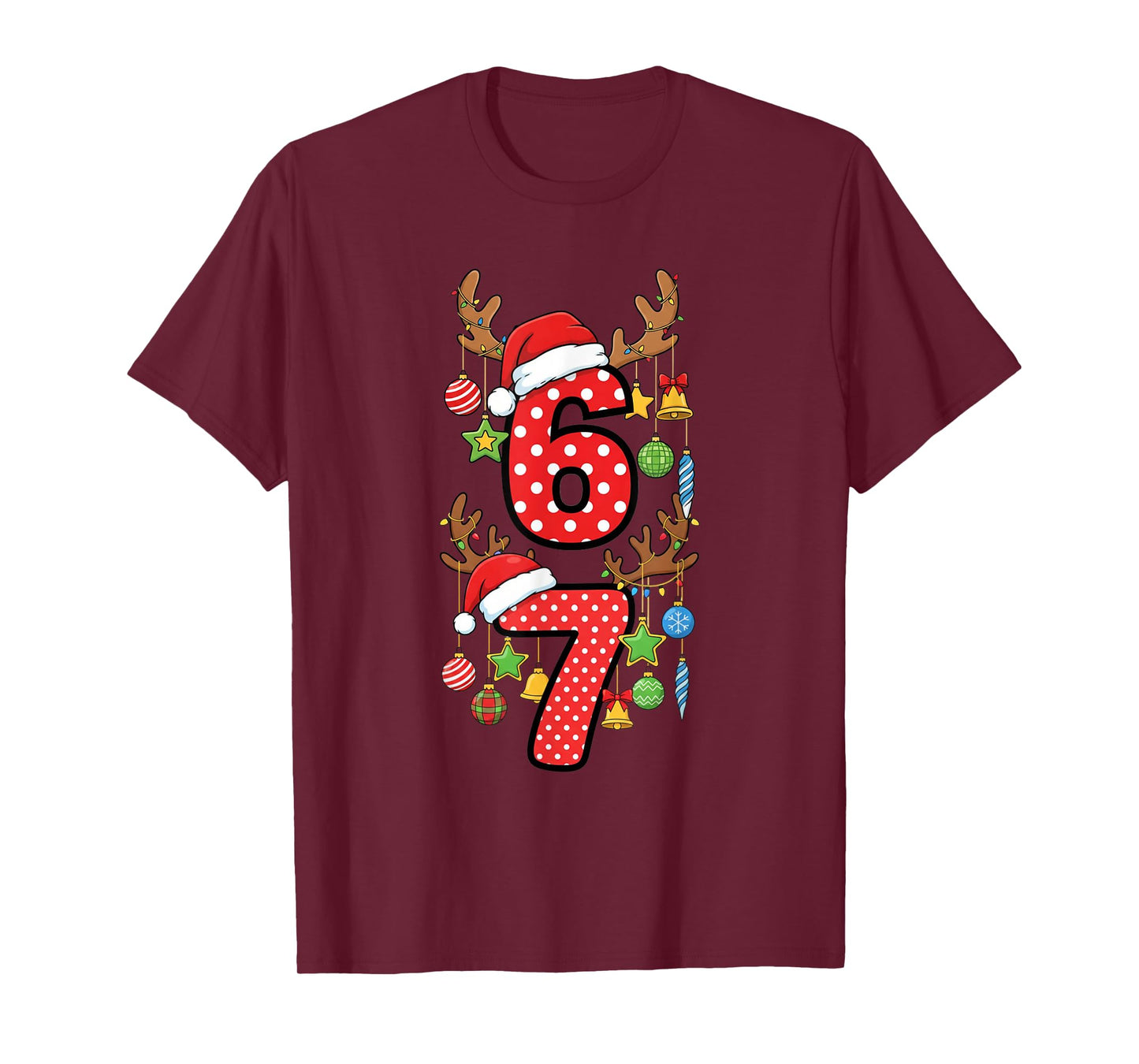 Funny 67 Six Seven Christmas Boys Girls Kids Teens Xmas 6 7 T-Shirt