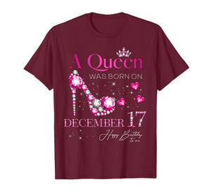 A Queen was Born on December 17, 17th December Birthday T-Shirt