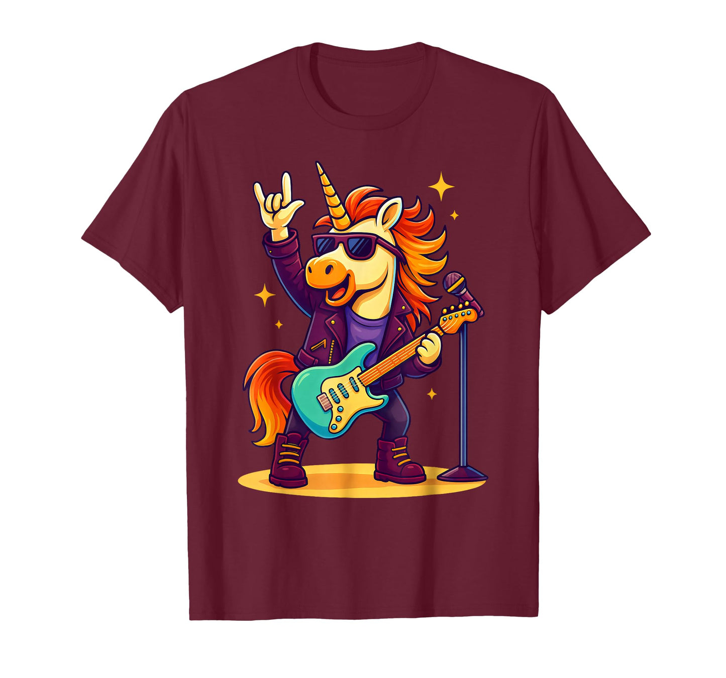 Rock'n Roll Unicorn Rockstar, Rock On Hand Rock Music Fun T-Shirt