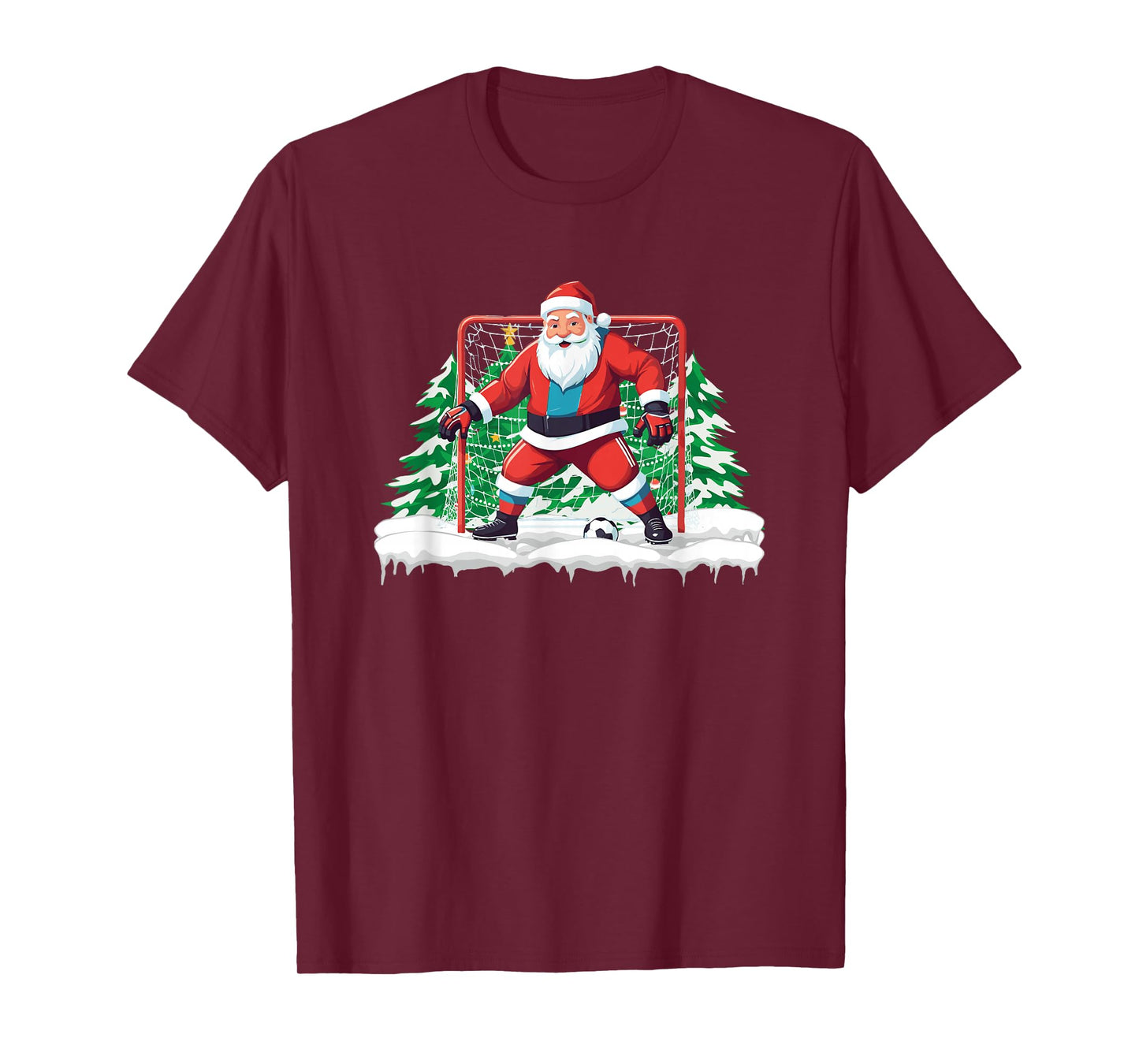 Soccer Goalie Santa Soccer Player Boys Christmas Soccer T-Shirt