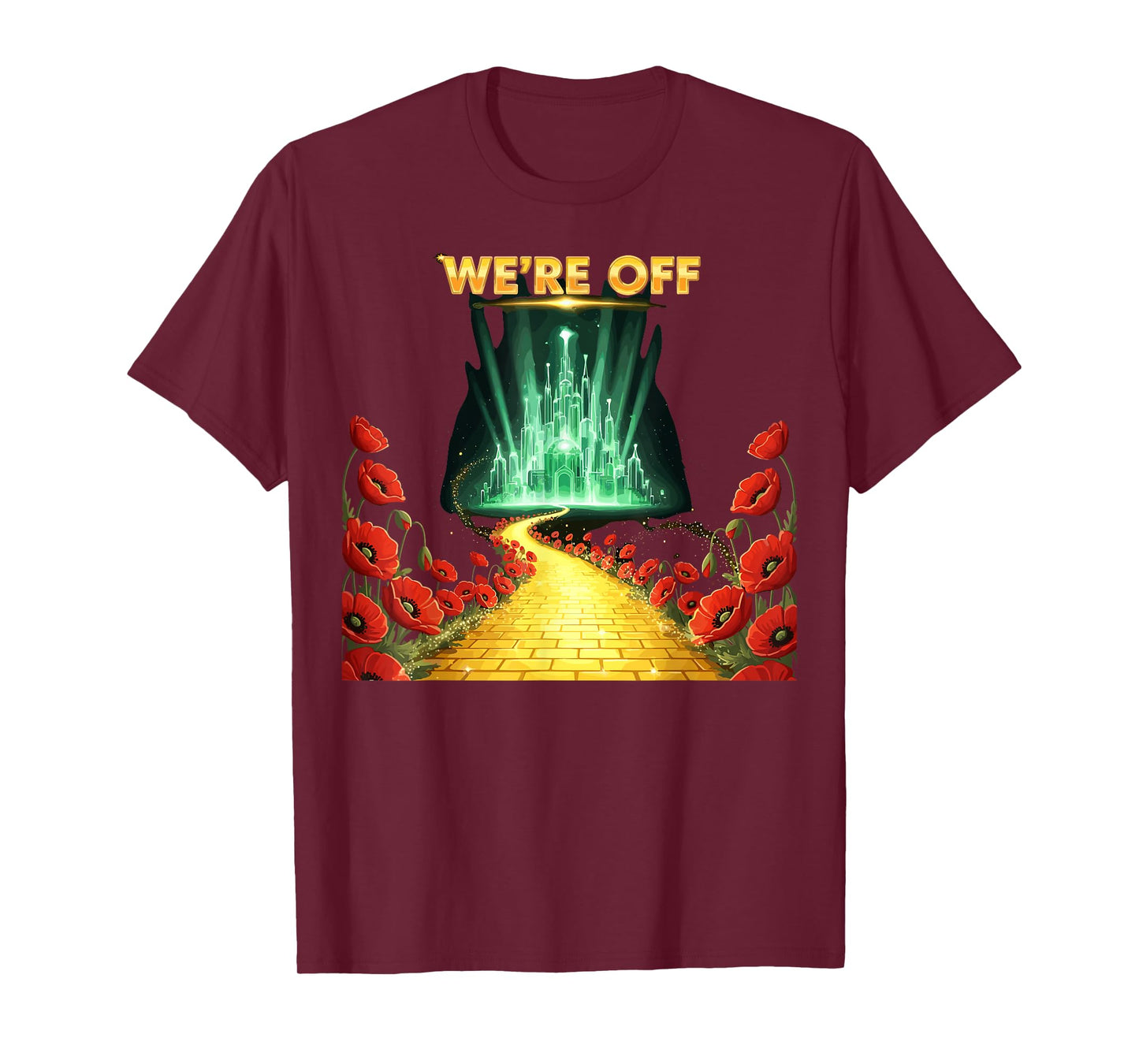 We 're Off Funny Yellow Path Brick Wizard Literature School T-Shirt