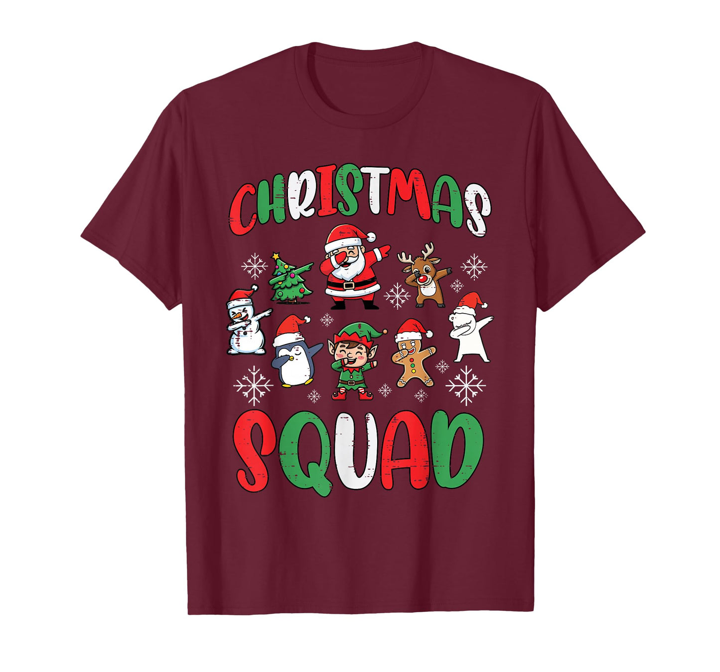 Dabbing Christmas Squad Xmas Crew Matching Kids Men Women T-Shirt