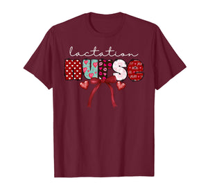 Lactation Nurse Coquette Bow Valentine IBCLC Appreciation T-Shirt