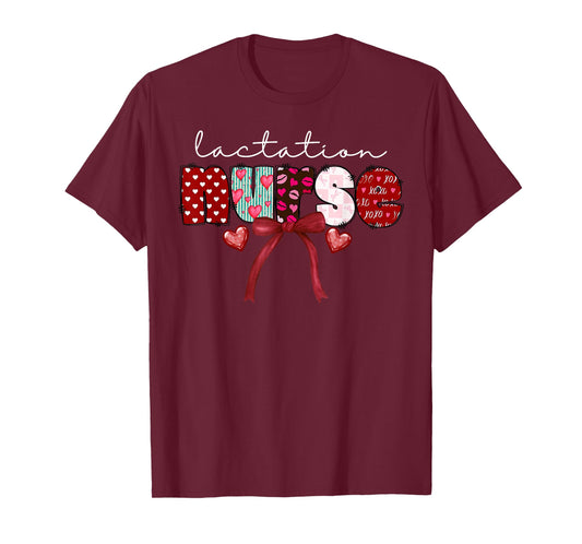 Lactation Nurse Coquette Bow Valentine IBCLC Appreciation T-Shirt