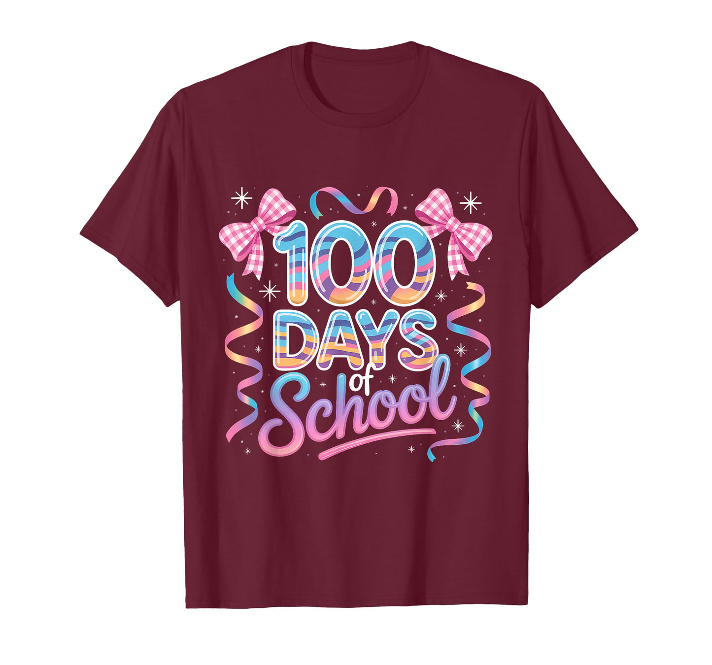 100th Day of School Coquette Bow 100 Days of School Teacher T-Shirt