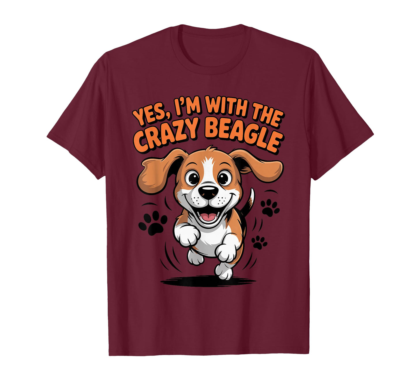 Funny Cute Pet Dog Breed Puppy Yes I'm with The Crazy Beagle T-Shirt