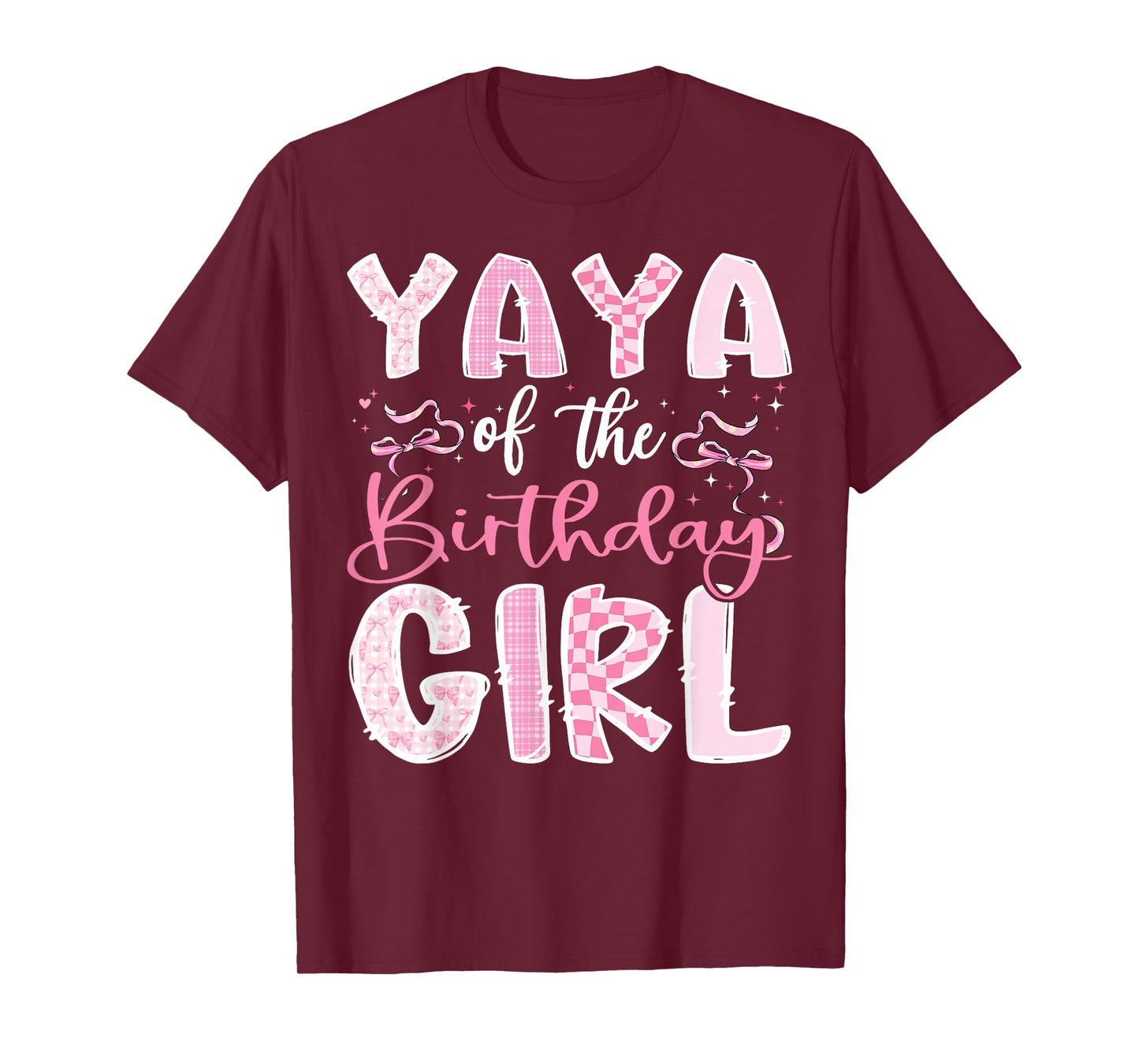 Yaya of The Birthday Girl Pink Coquette Bow Family T-Shirt
