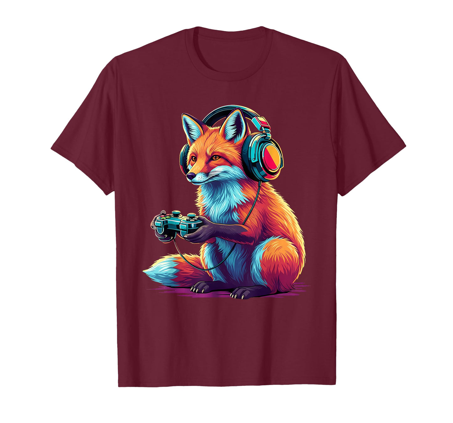 Fox Gaming Animal Video Games Funny Fox T-Shirt
